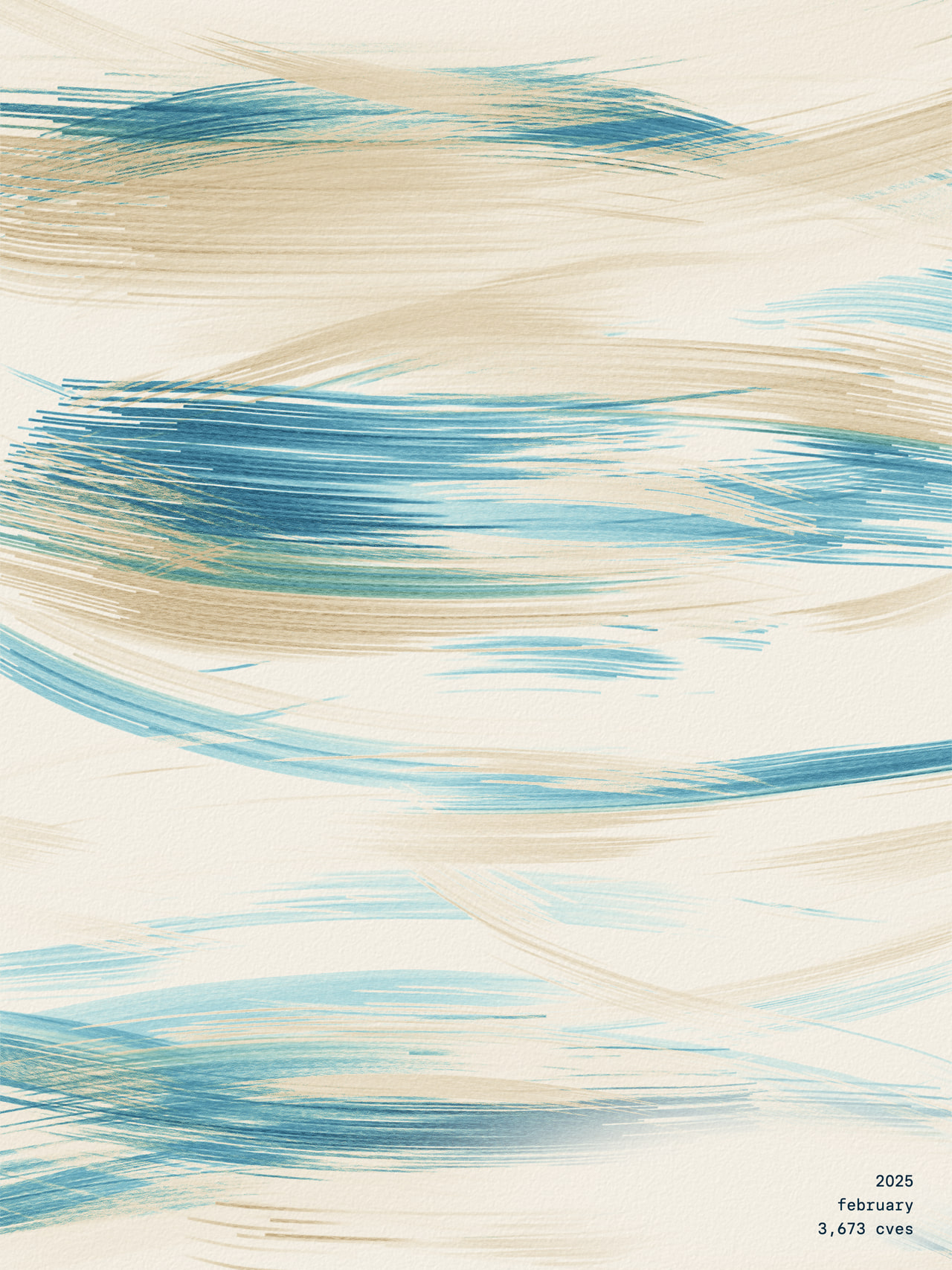 drybrush poster for february 2025, painted from 3,673 published cves