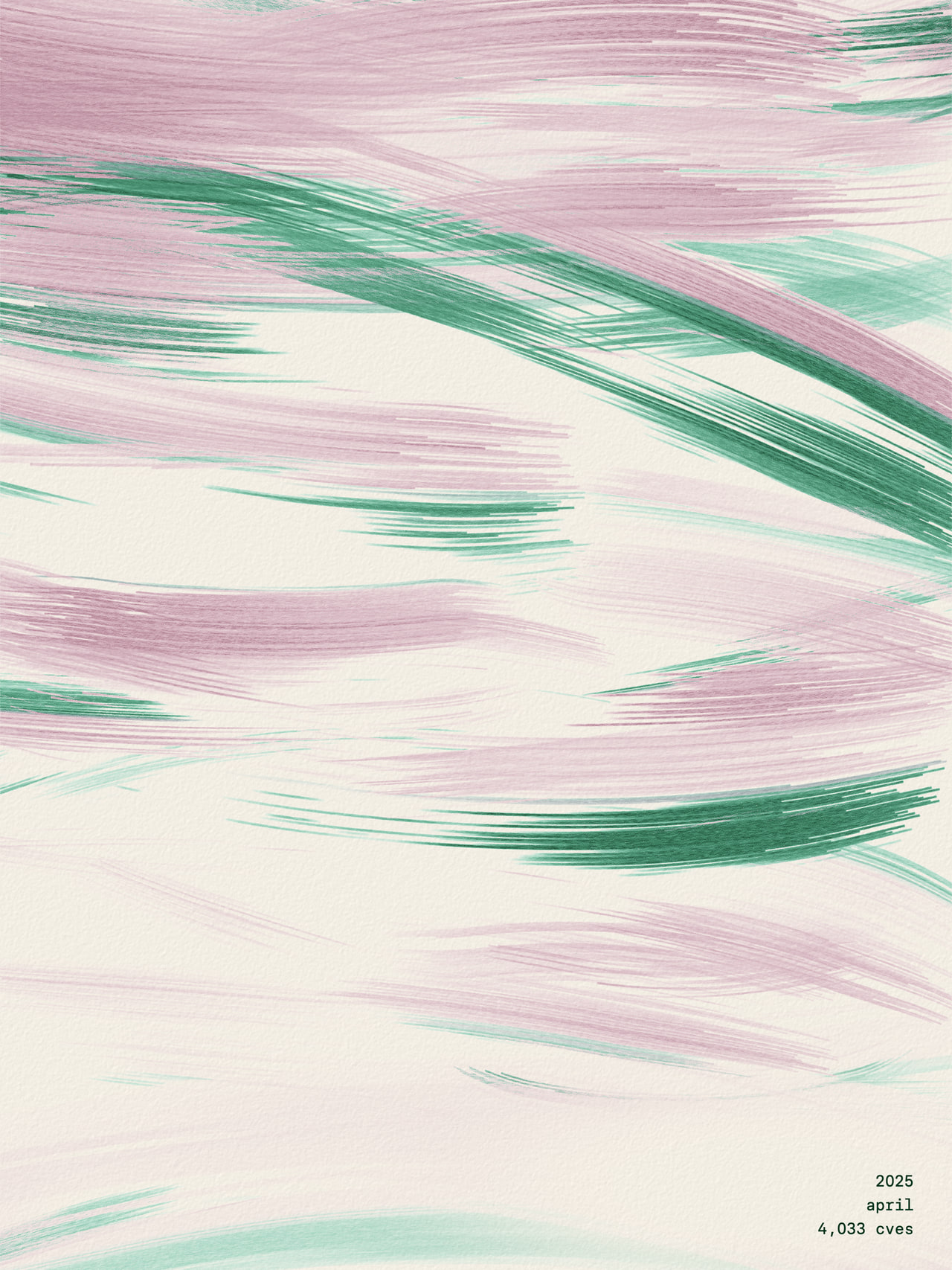 drybrush poster for april 2025, painted from 4,033 published cves
