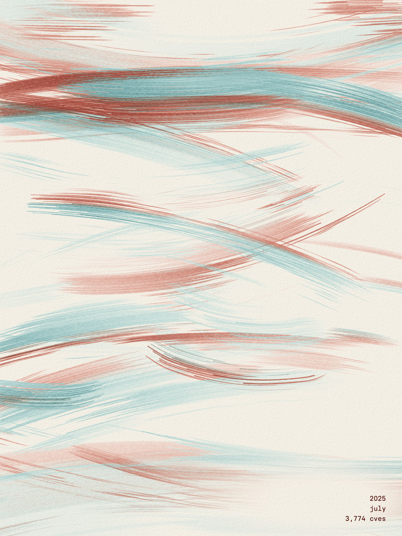 drybrush poster for july 2025, painted from 3,774 published cves