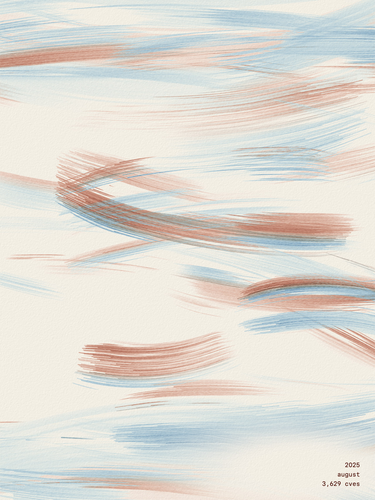 drybrush poster for august 2025, painted from 3,629 published cves