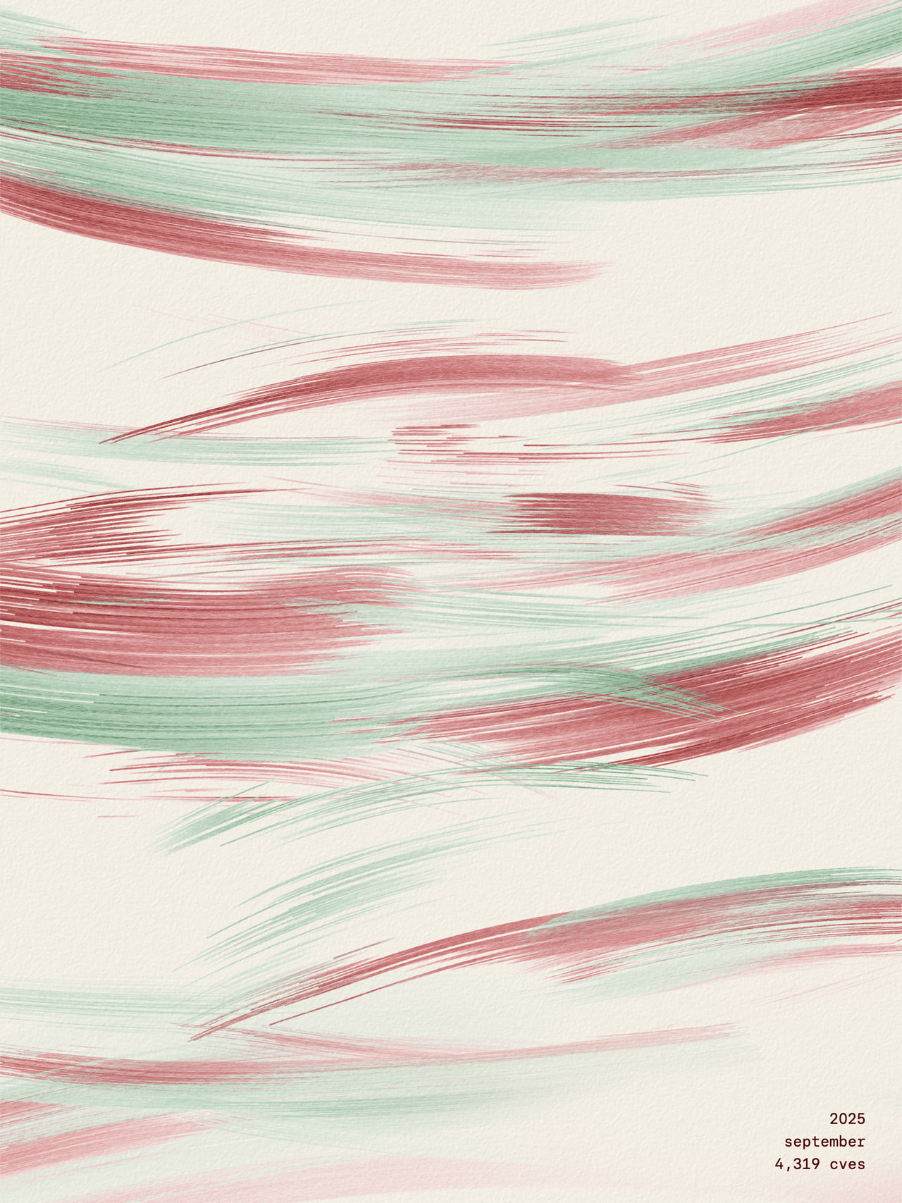 drybrush poster for september 2025, painted from 4,319 published cves
