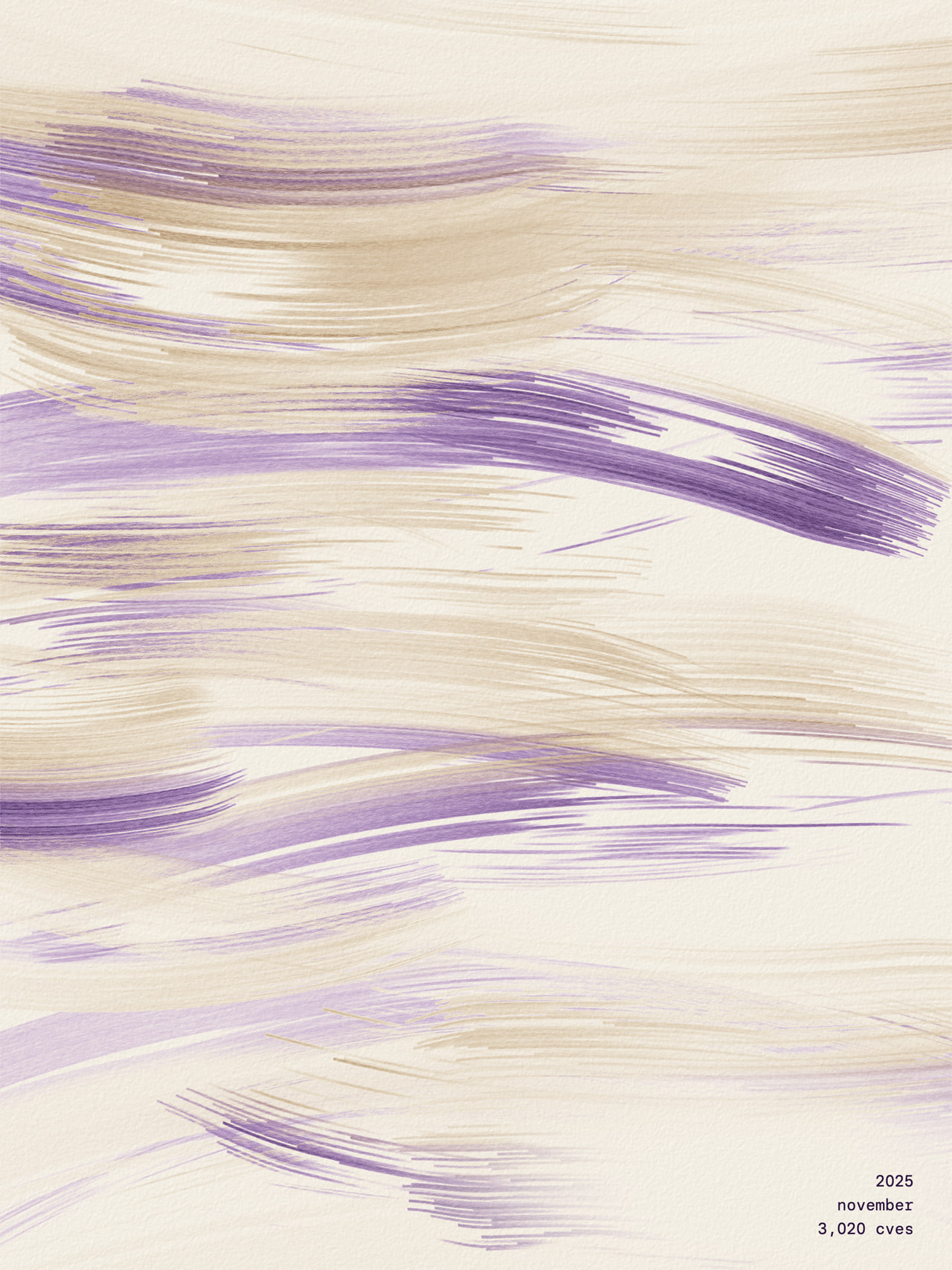 drybrush poster for november 2025, painted from 3,020 published cves