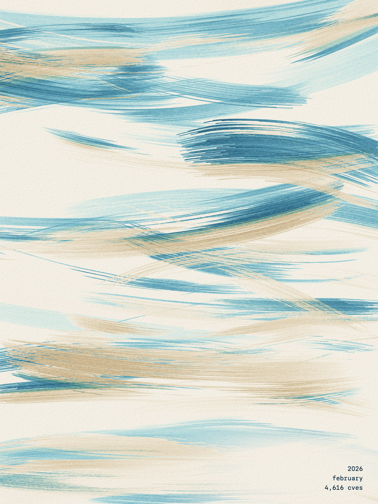 drybrush poster for february 2026, painted from 4,616 published cves