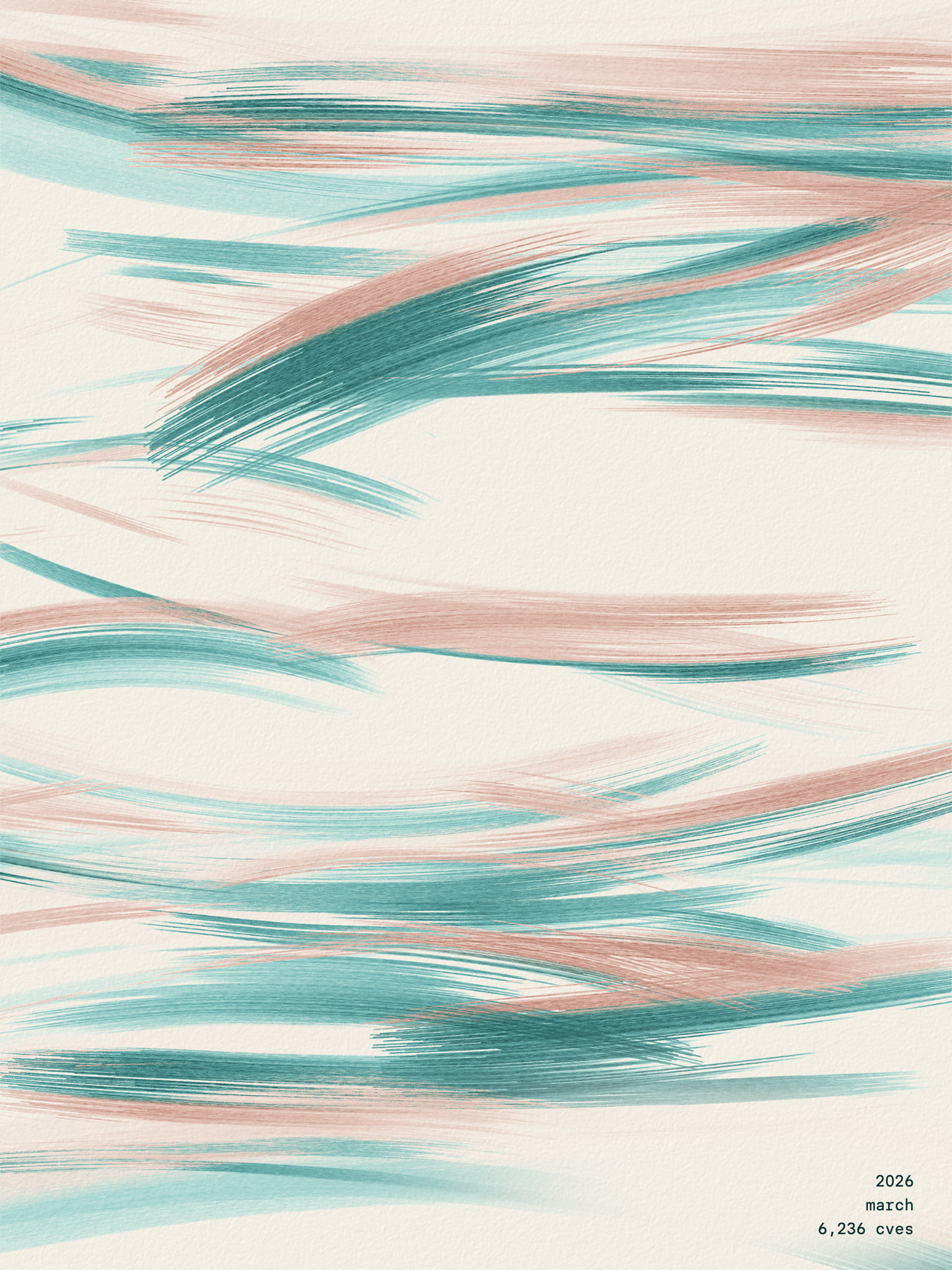 drybrush poster for march 2026, painted from 6,236 published cves