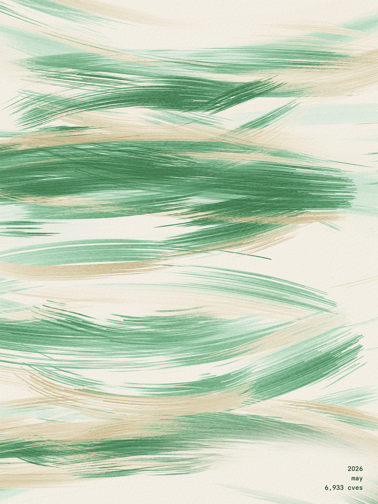 drybrush poster for may 2026, painted from 6,933 published cves