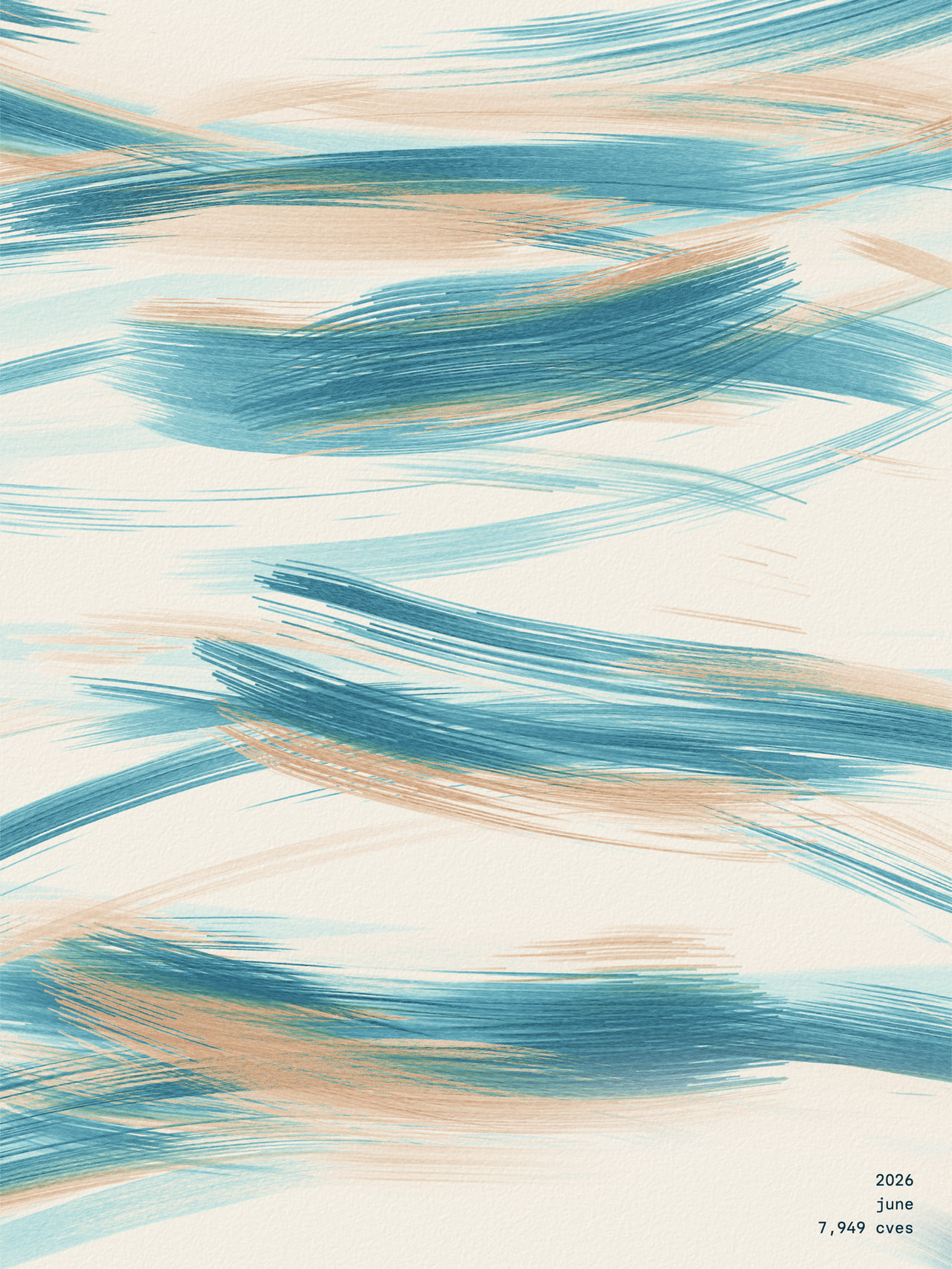 drybrush poster for june 2026, painted from 7,949 published cves