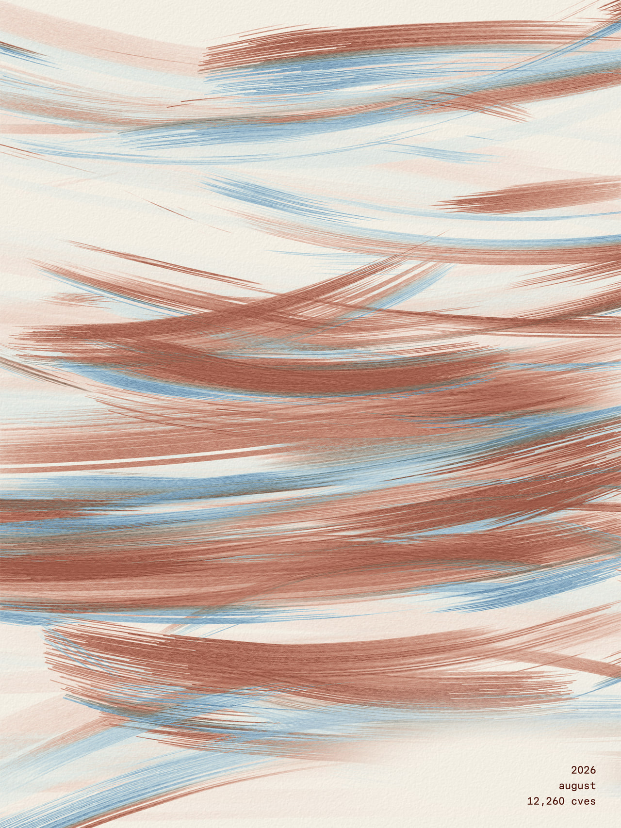 drybrush poster for august 2026, painted from 12,260 published cves